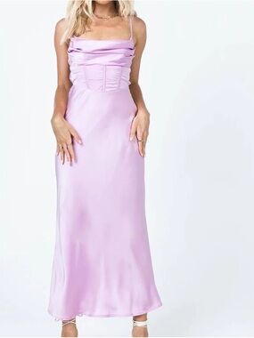 Princess Polly Lillie Midi Lilac‎ Lavender Corset Dress Sz 0 NWT Spring Feminine